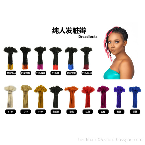Ombre Color Dreadlocks Human Hair Extensions Natural Hair Dreadlock Puffs  Afro Kinky Hair Bulk Wholesale
